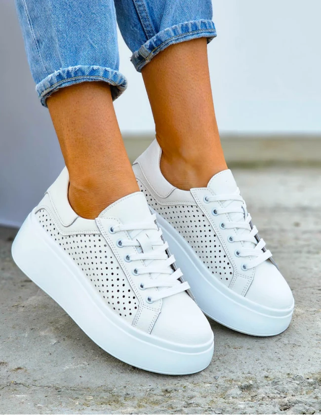 Premium  Ażurowe Trampki Na Wysokiej Podeszwie Ze Skóry Asos