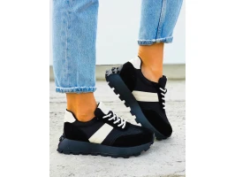Premium Czarne Sneakersy Ze Skóry Goodin