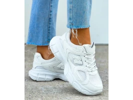 Białe Buty Sportowe Damskie Sneakersy Na Platformie New Lances