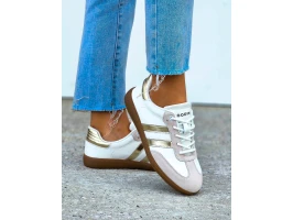 Premium Buty Sportowe Ze Skóry Naturalnej Sambies Białe