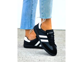 Czarne Lekkie Buty Sportowe Klasyczne Trampki All Black