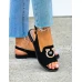 Eleganckie Sandały Damskie Ze Skóry Naturalnej Casai Black