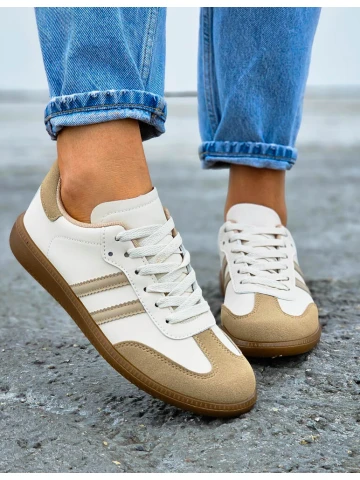 Beżowe Buty Sportowe Sneakersy Sambay Great