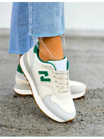 Beżowo-Zielone Buty Sportowe Damskie New Blanced NN