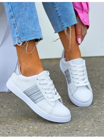 Adi Białe Trampki Buty Sportowe Ze Skóry