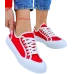 Czerwone Trampki Damskie Na Grubej Podeszwie Leves