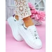 Białe Sneakersy Buty Sportowe Na Platformie Bee