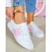 Białe Mięciutkie Trampki Ze Skóry Slim Fit Pink