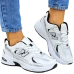 Biało-Srebrne  Sneakersy Buty Sportowe Na Platformie New B 530
