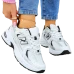 Biało-Srebrne  Sneakersy Buty Sportowe Na Platformie New B 530