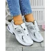 Biało-Srebrne  Sneakersy Buty Sportowe Na Platformie New B 530