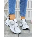 Biało-Srebrne  Sneakersy Buty Sportowe Na Platformie New B 530