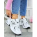 Biało-Srebrne  Sneakersy Buty Sportowe Na Platformie New B 530