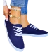 Granatowe Trampki Tenisówki z Tkaniny Slim Navy