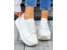 Białe Trampki Na Grubej Podeszwie Sneakersy Pallato