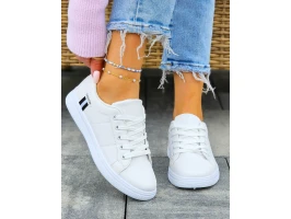 Białe Trampki Buty Sportowe Ze Skóry Fit Fashion Basic
