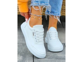 Białe Trampki Buty Sportowe Ze Skóry Fasion New