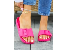 Lekkie Piankowe Klapki Na Basen Plażę BS Fushia