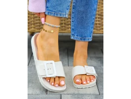 Lekkie Piankowe Klapki Na Basen Plażę BS White