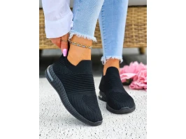 Czarne Elastyczne Adidasy Buty Sportowe Wsuwane Antes