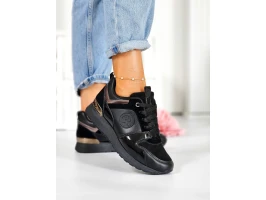 Czarne Klasyczne Buty Sportowe Elegance