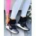 Sportowe Czarne Botki Damskie Sneakersy  Anett HJ9080-1