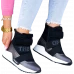 Sportowe Czarne Botki Damskie Sneakersy  Anett HJ9080-1
