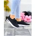 Czarne Buty Sportowe Damskie Sznurowane Next