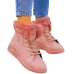 Zimowe Botki Trapery Buty Ocieplane Różowe