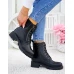 Botki Damskie Buty Zimowe Ocieplane Oficerki Rain