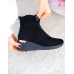 Lekkie Botki Damskie Buty Zimowe Na Koturnie Shine