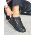 Czarne Buty Sportowe Sneakersy Blacked Shine