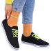 Czarne Trampki Tenisówki Damskie Neon Big Store