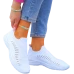 Białe Lekkie  Buty Sportowe Damskie Wsuwane Air