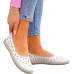 Białe Ażurowe Baleriny Mokasyny Espadryle Flowers