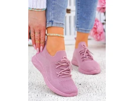 Różowe Lekkie  Buty Sportowe Damskie Roshe