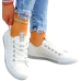 Białe Trampki Tenisówki Buty Sportowe Skóra Fit