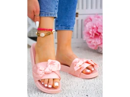 Lekkie Klapki Damskie Z Kokardą  Sweet Peach 