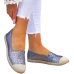 Szare Brokatowe Espadryle Baleriny Diamonds