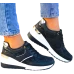 Czarno-Złote Eleganckie Buty Sportowe Damskie LV