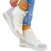 Białe Sneakersy Buty Sportowe Na Koturnie Sally