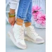 Białe Sneakersy Buty Sportowe Na Koturnie Sally