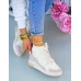Białe Sneakersy Buty Sportowe Na Koturnie Sally