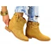 Botki Damskie Ukryty Koturn Camel