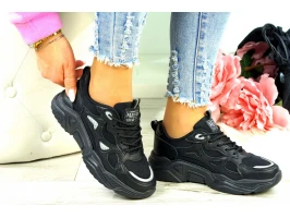 Damskie Buty Sportowe Sneakersy Czarne Comfort