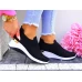 Czarne Buty Sportowe Damskie Sneakersy Elastyczne